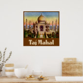 Poster Taj Mahal vintage (Cuisine)