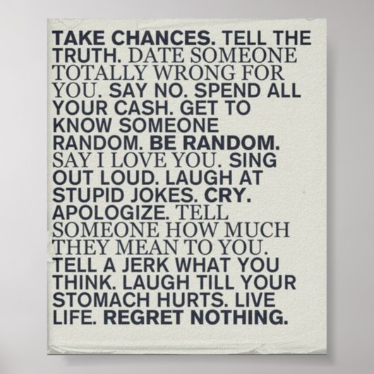 Poster Take Chances (Devant)