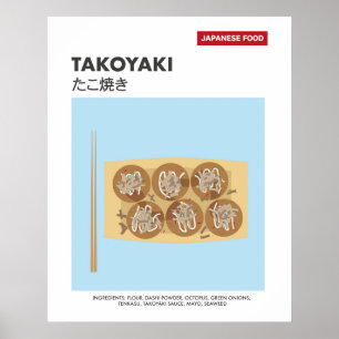 Poster Takoyaki, Boule de poulpe, Voyage de nourriture ja