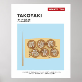 Poster Takoyaki, Boule de poulpe, Voyage de nourriture ja