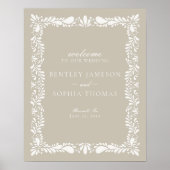 Poster Talavera beige Carrelage Espagne Fiesta Mariage Bi (Devant)