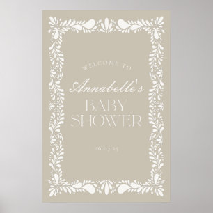 Poster Talavera beige Carrelage Fiesta Baby shower Accuei