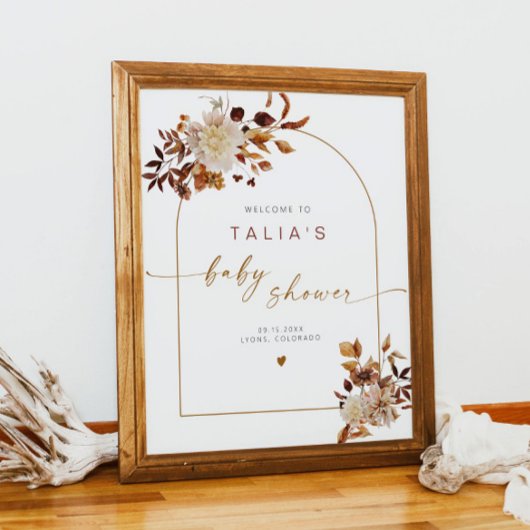 Poster TALIA Bohemian Terracotta Arch Baby shower Bienven