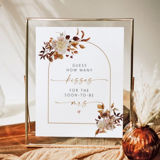 Poster TALIA Boho automne Combien de baisers Fête de mari