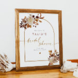 Poster TALIA Boho Terracotta Arch Fête des mariées Bienve<br><div class="desc">Ce panneau d'accueil de douche nuptiale est orné d'une arche bohème,  de fleurs de couleur terre aquarelle et d'une élégante police manuscrite avec une amusante couleur d'accent terre cuite. Cette affiche d'accueil pour la douche nuptiale est l'ajout parfait à votre fête du boho ou de l'automne.</div>