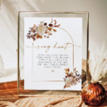 Poster TALIA Boho Terracotta Arch Ring Fête des mariées<br><div class="desc">Ce panneau de jeux de douche à la nuptiale de chasse à l'anneau est doté d'une arche bohème, de fleurs de couleur terre aquarelle et d'une police de script manuscrite élégante avec une couleur d'accent en terre cuite amusante. Cette affiche est l'ajout parfait à votre fête du saumon ou de...</div>