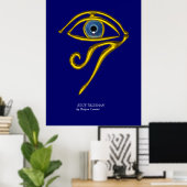 POSTER TALISMAN BLEU / OEIL D'HORUS D'OR (Bureau à domicile)