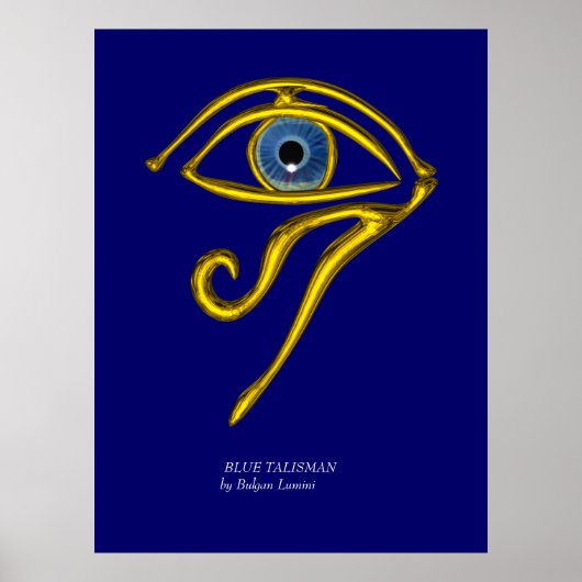 POSTER TALISMAN BLEU / OEIL D'HORUS D'OR (Devant)