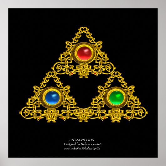 POSTER TALISMAN ELFIQUE MAGIQUE /TRIANGLE D'OR AVEC PIERR (Devant)