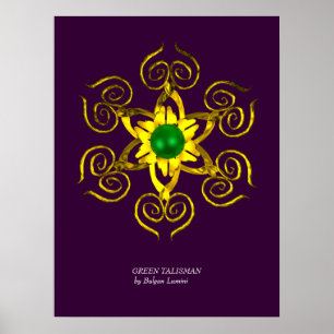 Poster TALISMAN VERT,pourpre
