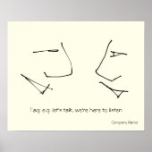 Poster Talking Heads, logo d'art à deux têtes parlant (Devant)