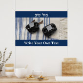 Poster Tallis & Tefillin- Mazel Tov- Écrivez votre propre (Cuisine)