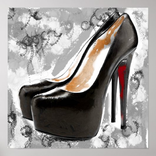 Poster Talons bas rouge de Stiletto noir (Devant)