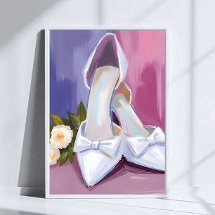 Poster Talons de Mariée Rose à l'Eau Blanche Peinture A