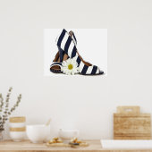 Poster talons et marguerites rayés (Cuisine)