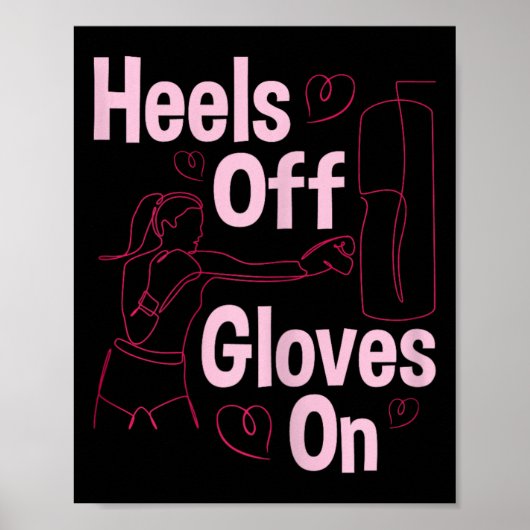 Poster Talons Hauts Gants Sur - Boxe Kickboxing Kickboxeu (Devant)