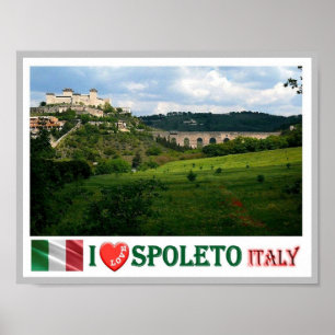 Poster taly - Ombrie - Spoleto - I Love -