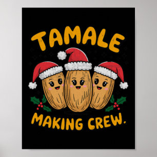 Poster Tamale Making Crew Christmas Party Famille mexicai
