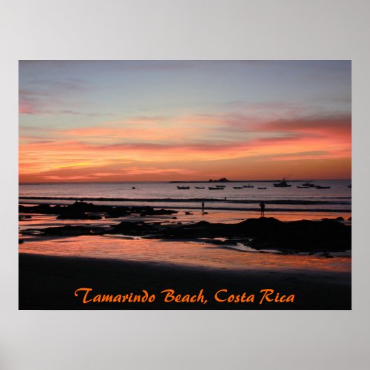 Poster Tamarindo Sunset Boats, Tamarindo Beach, Costa ... (Devant)