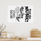 Poster Tambour En Acier Ressentez La Musique (Cuisine)