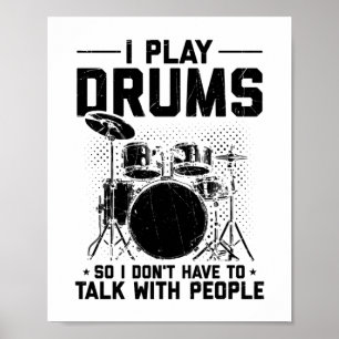 Poster Tambours   Cadeau de tambour d'instrument de musiq