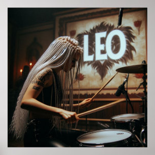 Poster Tambours de musiciens Leo Zodiac