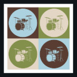 Poster Tambours Pop Art<br><div class="desc">Tambours Pop Art. Obtenez ce design amusant avec votre passe-temps, votre occupation ou votre obsession sur de grands t-shirts, autocollants et bien plus encore. Ils font aussi de grands cadeaux !</div>