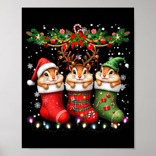 Poster Tamia de Noël dans des chaussettes illuminé Tamia
