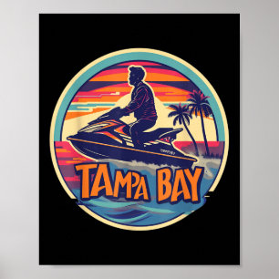 Poster Tampa Bay Floride Jetski Bateau Eau Golfe Eaux