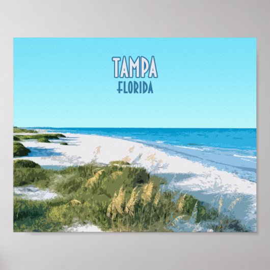 Poster Tampa Beach Floride Vintage (Devant)