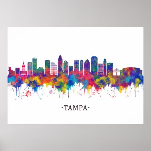 Poster Tampa Florida Skyline (Devant)