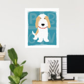 Poster Tan & Blanc PBGV (Bureau à domicile)