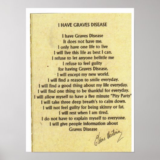 Poster Tan I have Graves Disease (Devant)