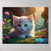 Poster *~* Tan Kitty AP68 5:4 Fluffy Feline Kitten (Devant)