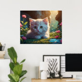 Poster *~* Tan Kitty AP68 5:4 Fluffy Feline Kitten (Bureau à domicile)
