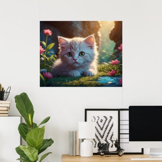 Poster *~* Tan Kitty AP68 5:4 Fluffy Feline Kitten (Bureau à domicile)