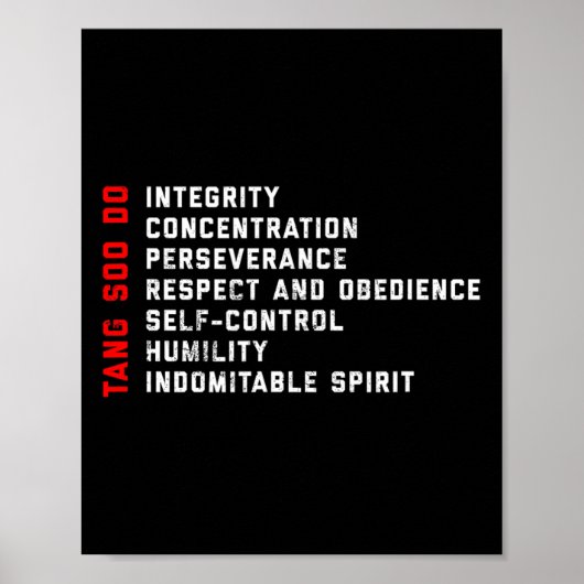 Poster Tang Soo Do Martial Arts 7 Tenets (Devant)