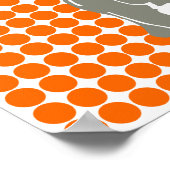 Poster Tangerine Safari point avec Pop Art Elephant (Coin)