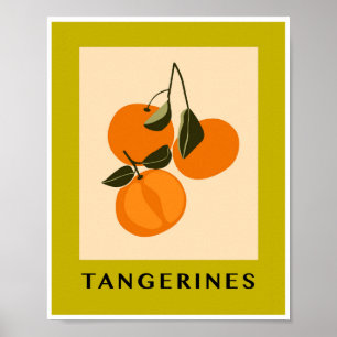 Poster Tangerines Minimalistes Art de Citron Cuisine