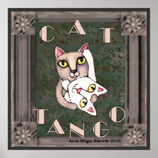 Poster Tango de chat vintage (Devant)