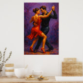 Poster Tango Passion Robe Rouge Danse (Cuisine)