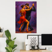 Poster Tango Passion Robe Rouge Danse (Bureau à domicile)
