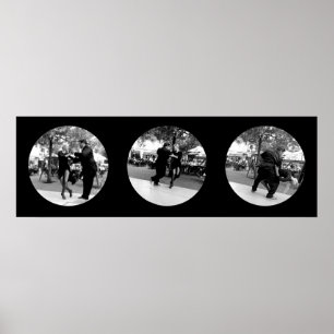 Poster Tango sur la Plaza à Buenos Aires - Noir & Blanc