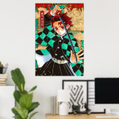 Poster Tanjiro Demon Slayer Manga (Bureau à domicile)