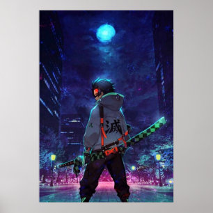 Poster Tanjiro Kamado Demon Couche La Lune