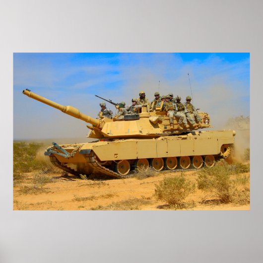 POSTER TANK DE BATAILLE AMÉRICAIN - M1 ABRAMS (Devant)