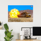 Poster TANK DE BATAILLE - M1 Abrams (Bureau à domicile)