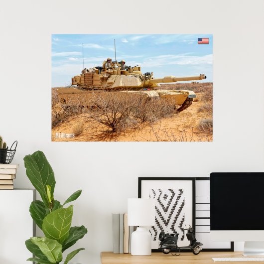 Poster TANK DE BATAILLE - M1 Abrams (Bureau à domicile)