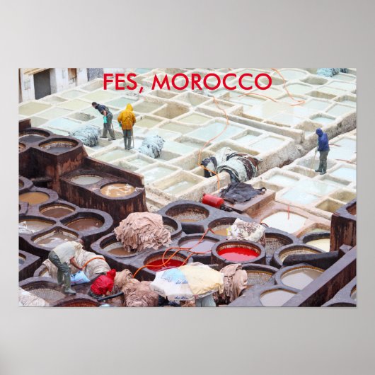 Poster Tanneries de Fès, Maroc (Devant)