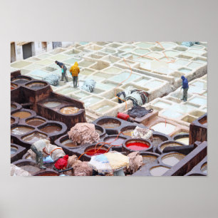 Poster Tanneries Fès, Maroc